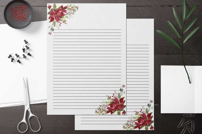 christmas-watercolor-floral-stationery