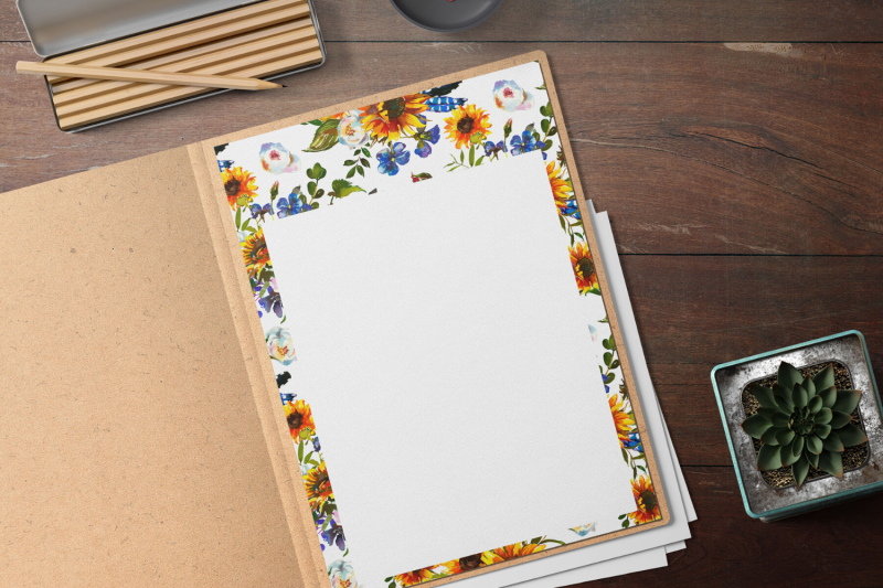 watercolor-floral-printable-stationery-lined-digital-note-paper