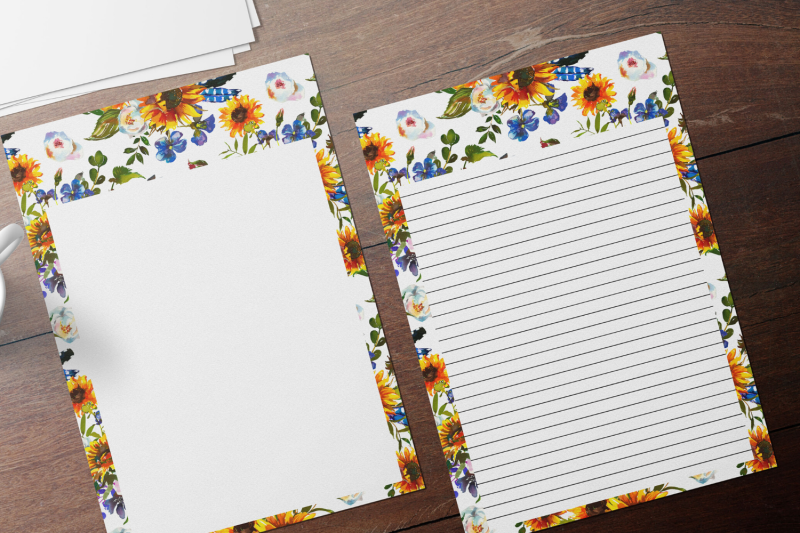 watercolor-floral-printable-stationery-lined-digital-note-paper