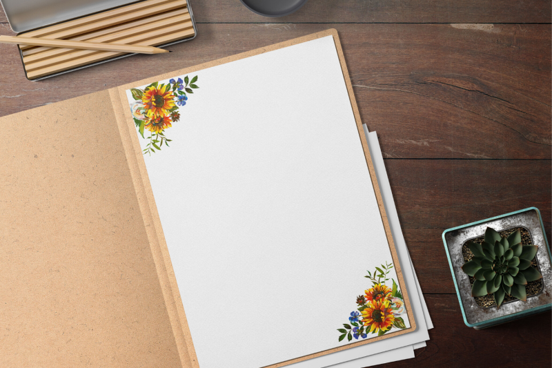 watercolor-floral-printable-stationery-lined-digital-note-papers