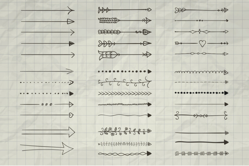 hand-drawn-doodle-style-arrows-individual-arrow-shaped-elements