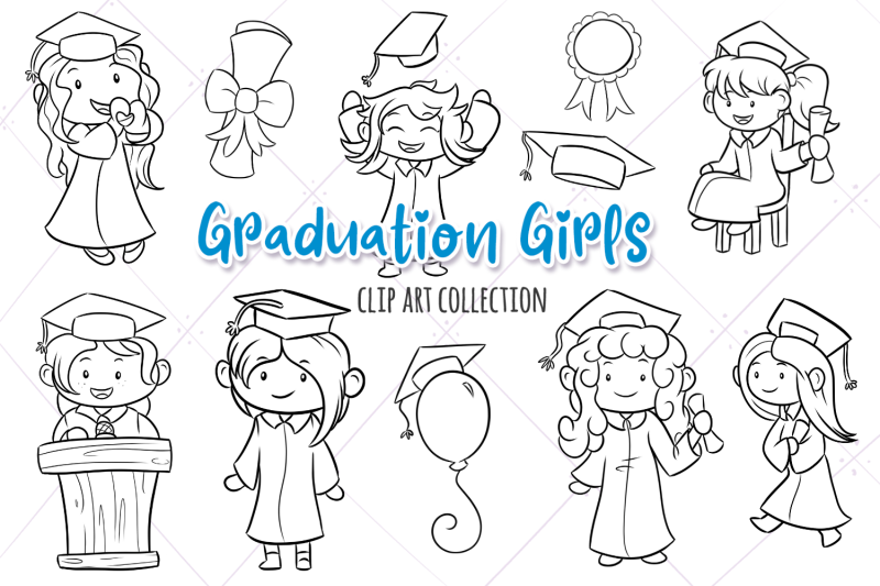 graduation-girls-digital-stamps