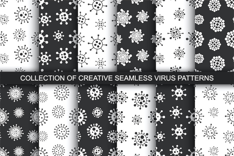 vector-seamless-coronavirus-patterns