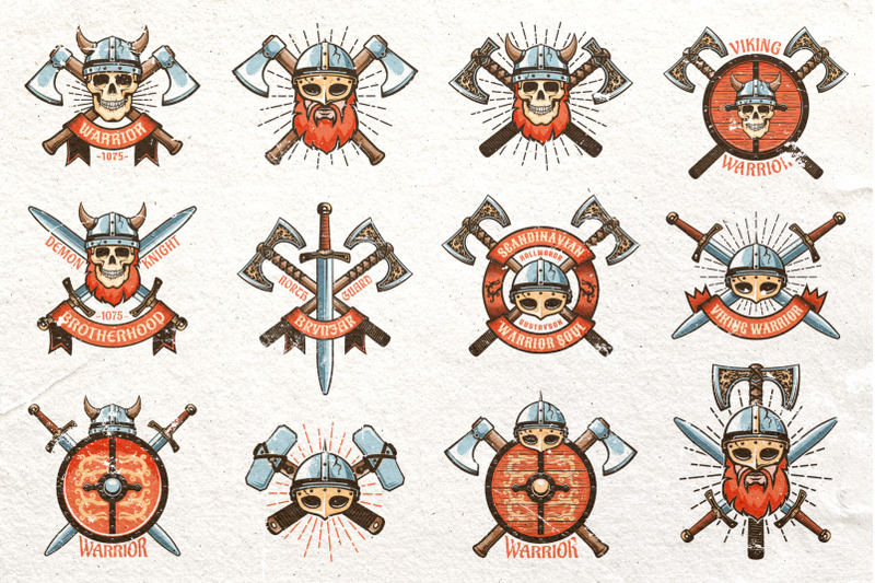 viking-warrior-logo-retro-bundle