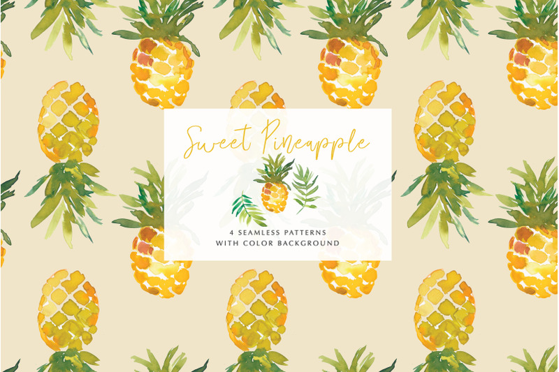 watercolor-pineapple-clipart-collection