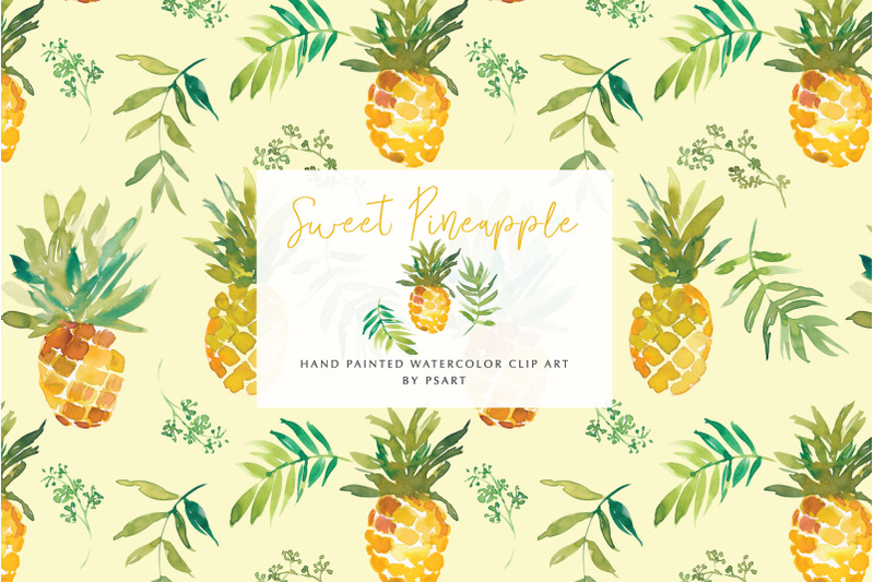 watercolor-pineapple-clipart-collection