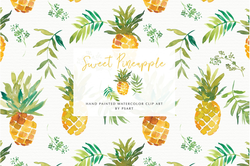 watercolor-pineapple-clipart-collection