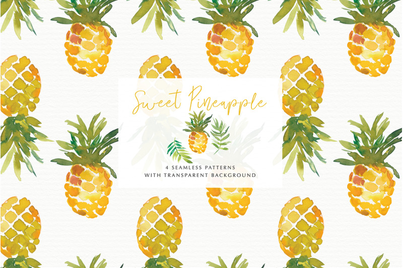 watercolor-pineapple-clipart-collection