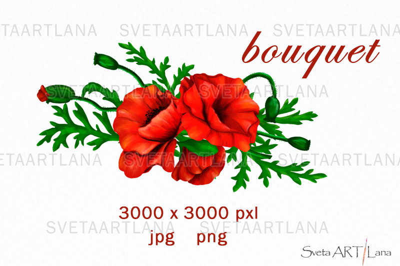 poppy-clipart-red-flower-and-bee-bouquet-of-poppy