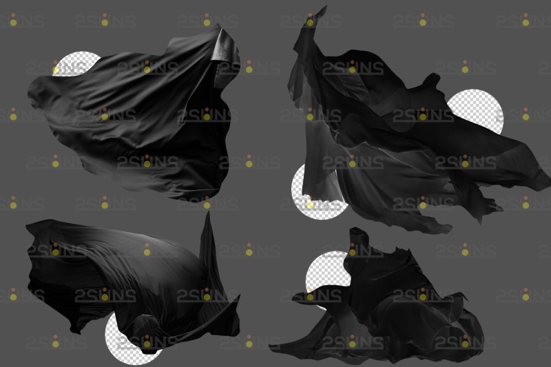 flying-black-fabric-overlays-cloth-png