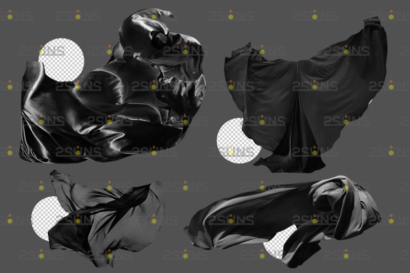 flying-black-fabric-overlays-cloth-png