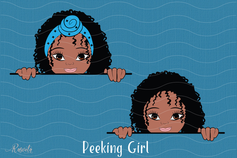 peeking-african-american-little-girl