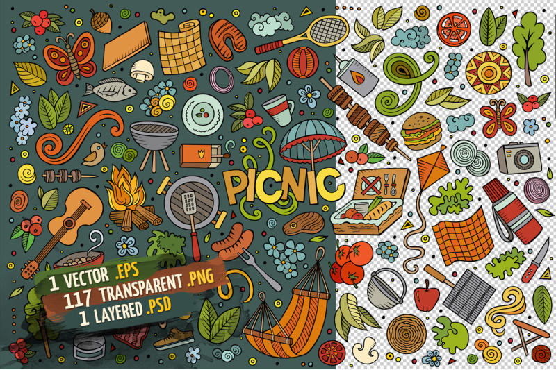 picnic-objects-amp-elements-set