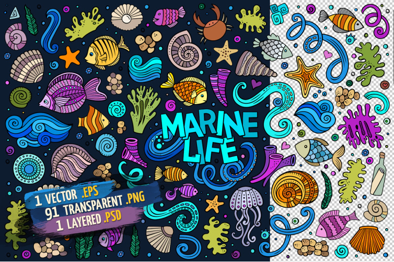 marine-life-objects-amp-elements-set