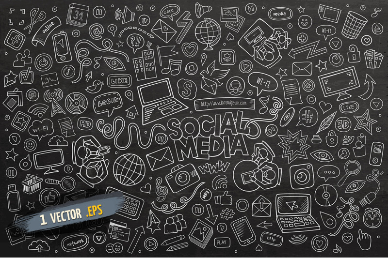 social-media-objects-amp-elements-set
