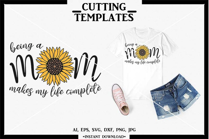 Download Sunflower SVG, Sunflower, Mom, Silhouette, Cameo, Cricut By Design Time | TheHungryJPEG.com