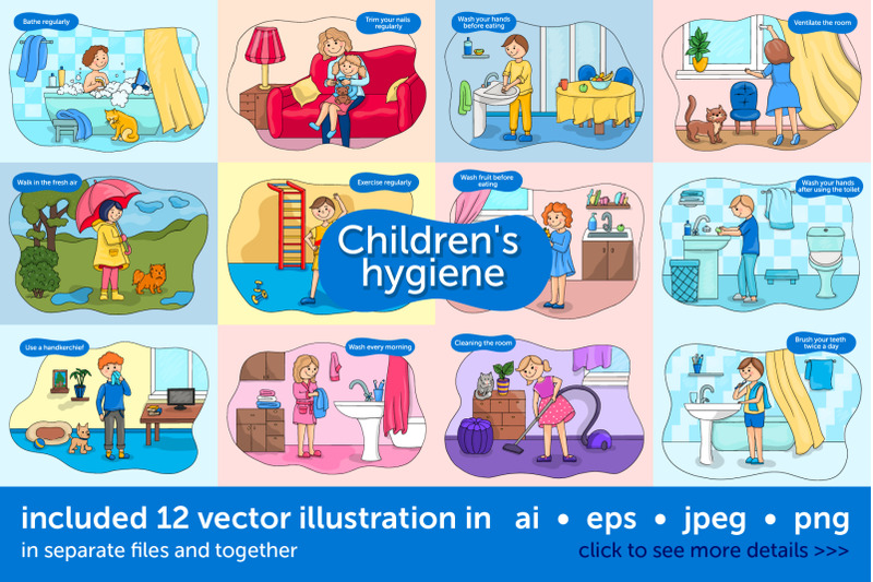 baby-hygiene-vector-illustration-set