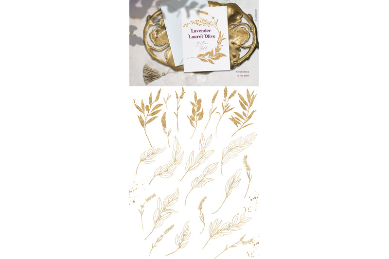 lavender-laurel-olive-gold-watercolor