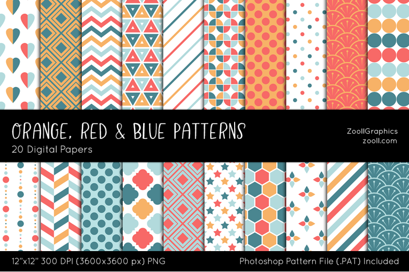 orange-red-and-blue-digital-papers