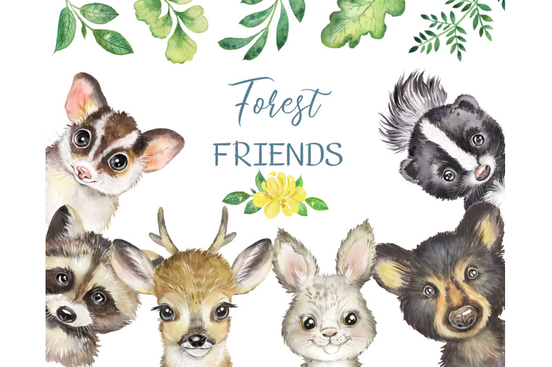 woodland-animals-clipart-forest-animals-friends-funny-animals-forest