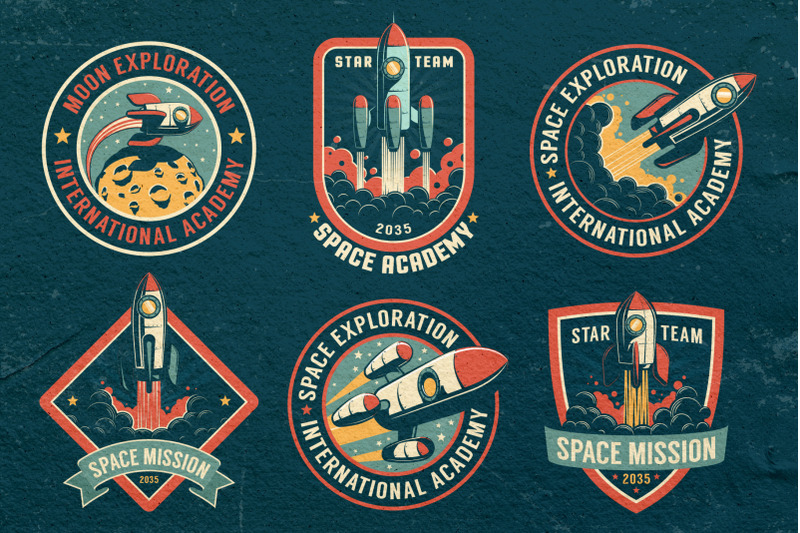 space-rocket-retro-badge