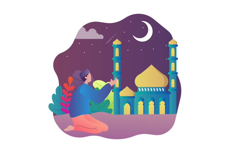 islam-people-praying-illustration
