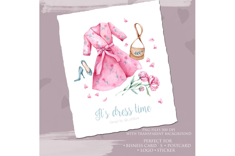 watercolor-clipart-spring-dress
