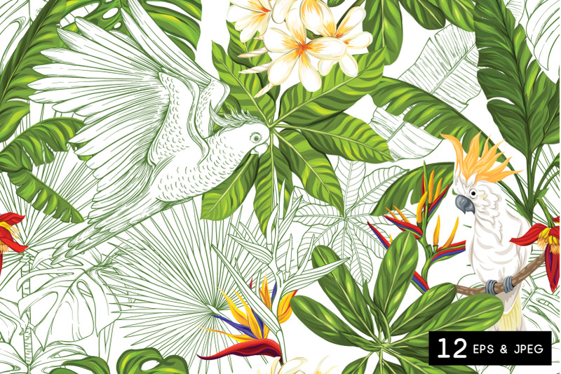 tropical-plants-and-flowers-seamless-pattern