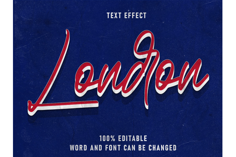 london-text-style-effect-editable-font-paper-texture-style-vintage