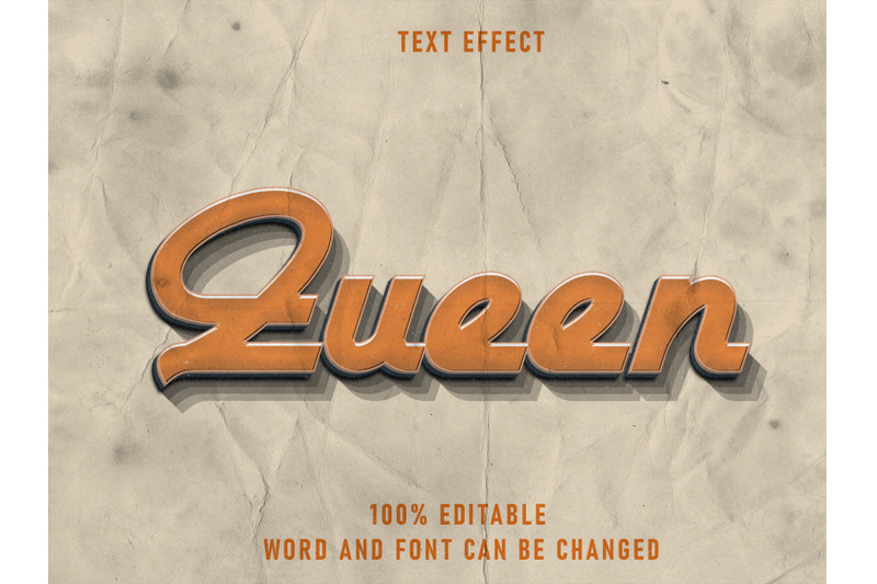 queen-text-style-effect-editable-font-with-paper-texture