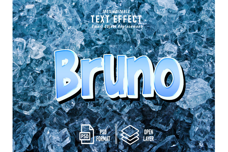 bruno-text-effect-template-ice-background