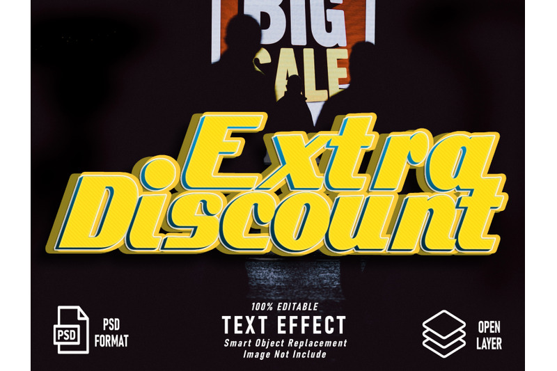 extra-discount-text-effect-template-editable-image-not-include