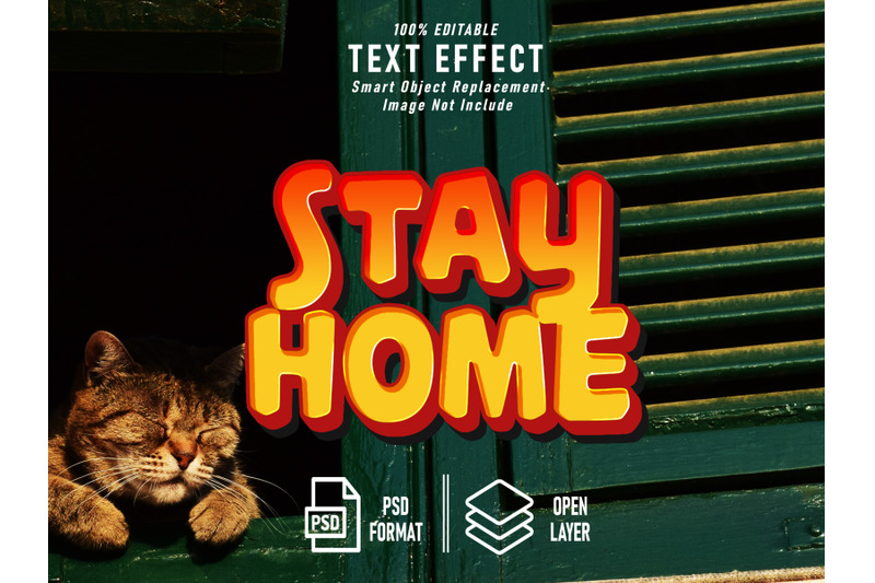 stay-home-text-effect-template-editable-image-not-include