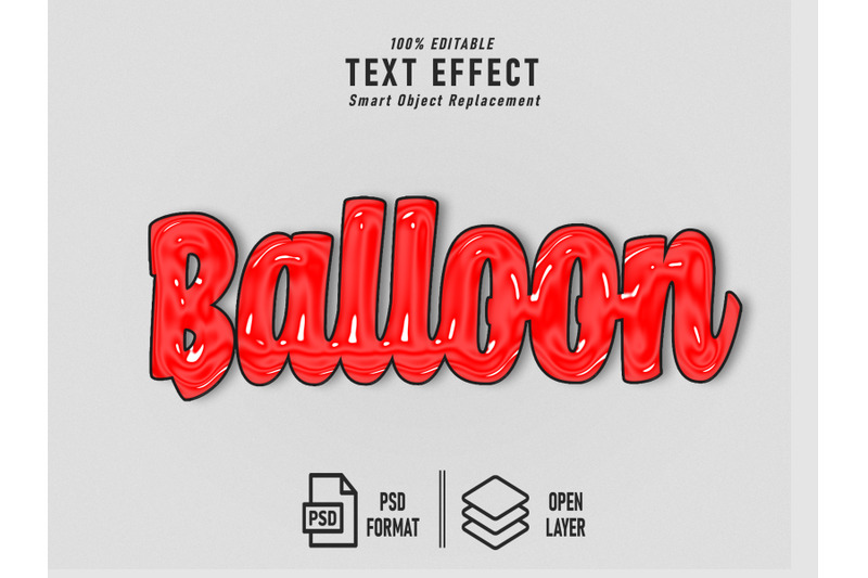 balloon-red-text-effect-template-editable