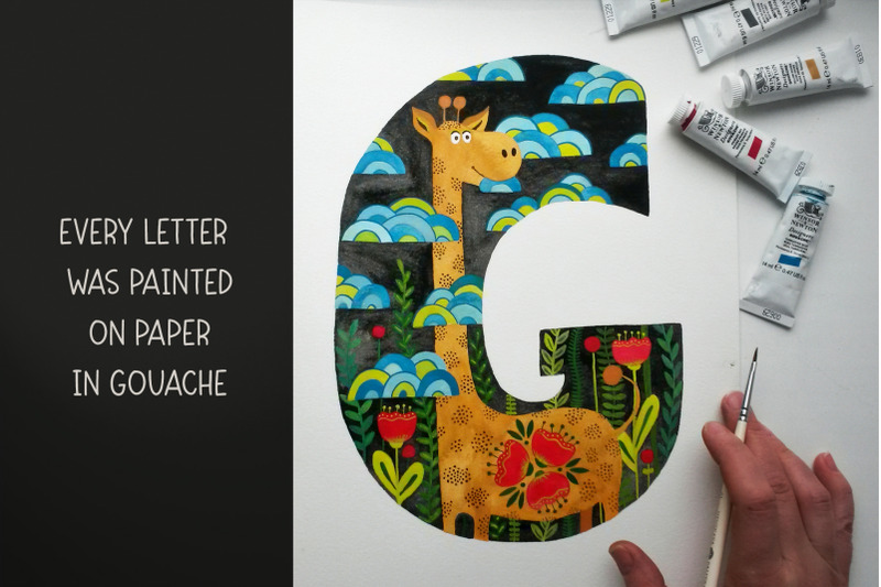animal-alphabet-hand-painted-letters