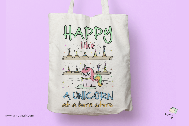 happy-like-a-unicorn-at-a-horn-store-svg-illustration