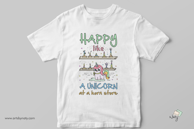 happy-like-a-unicorn-at-a-horn-store-svg-illustration