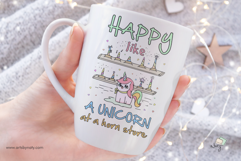 happy-like-a-unicorn-at-a-horn-store-svg-illustration