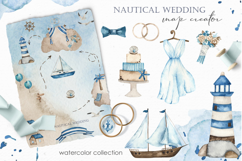 nautical-wedding-map-creator-watercolor-clipart