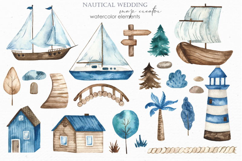 nautical-wedding-map-creator-watercolor-clipart
