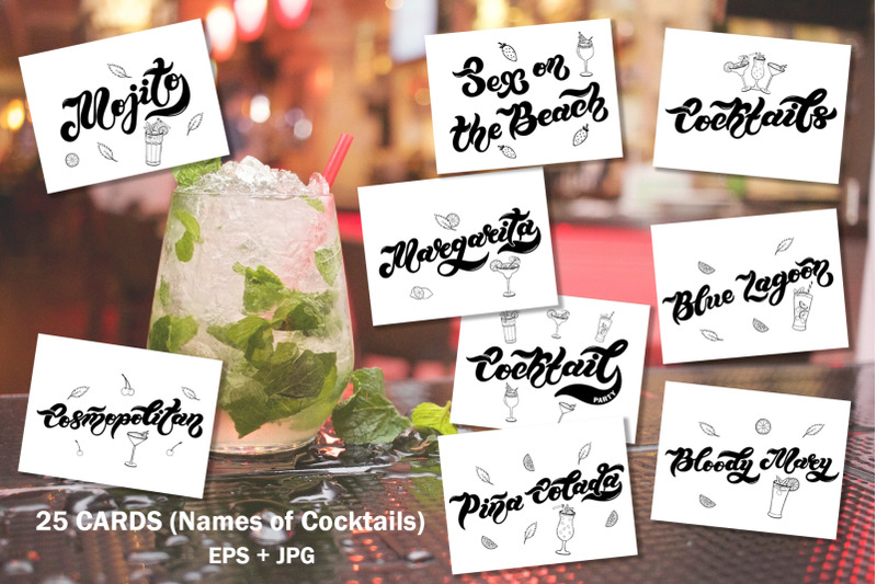 cocktail-party-set-lettering