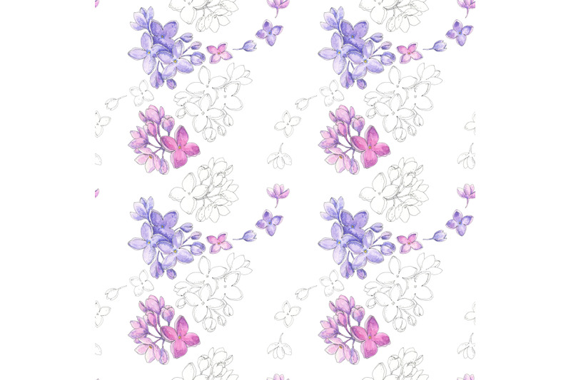 spring-lilac-blossom-watercolor-and-pen-ink-seamless-pattern