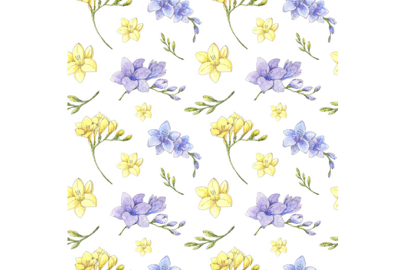 freesia-watercolor-floral-seamless-pattern