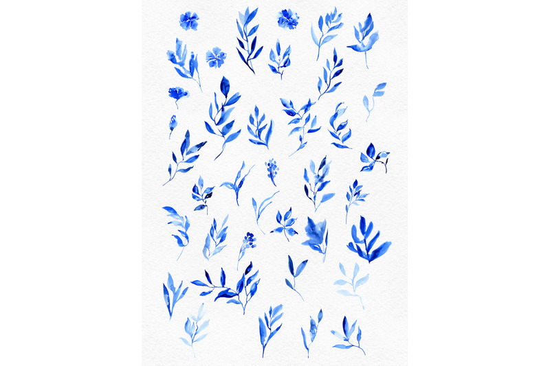 abstract-blue-floral-clipart-watercolor-blue-foliage-for-wedding