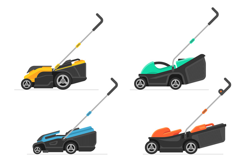 set-of-lawnmower