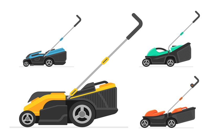 set-of-lawnmower