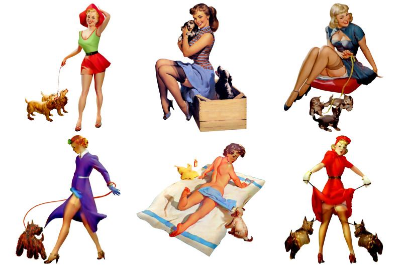 pin-up-girls-with-pets-amp-animals-clip-art