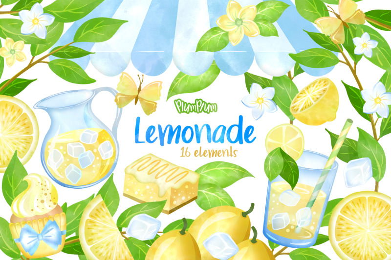 lemonade-watercolor-cliparts
