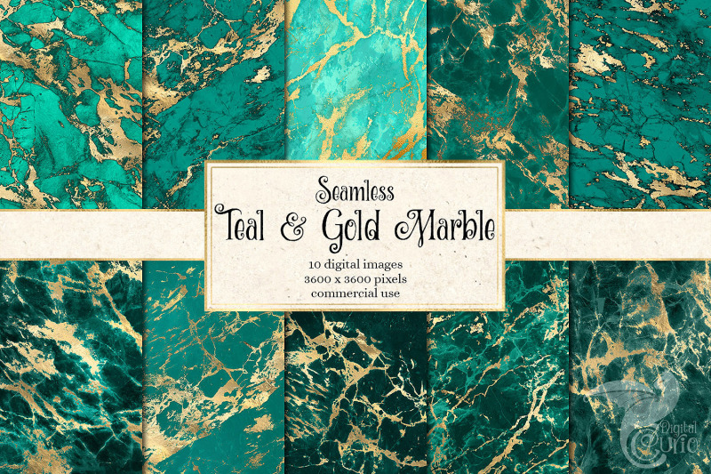 teal-and-gold-marble-digital-paper