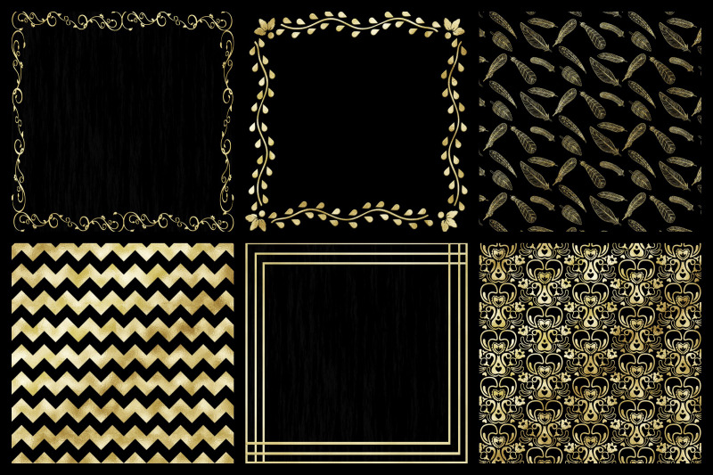 black-and-gold-variety-digital-paper-pack